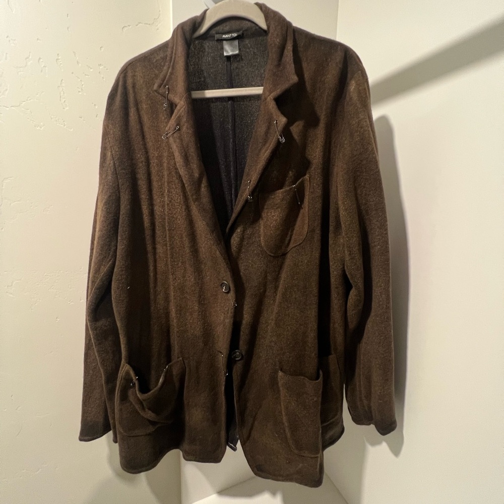 Avant Toi Brown Lightweight Cashmere Virgin Wool Jacket